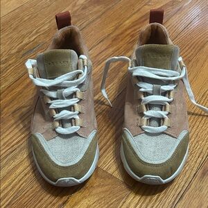 Sezane Suede & Leather Neutral Tone Sneakers